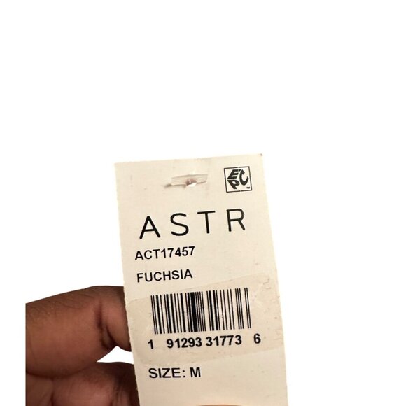 ASTR The Label Philippa Chain Strap Stretchy Sweater Fuchsia Ribbed Chain Sz M - Picture 12 of 14